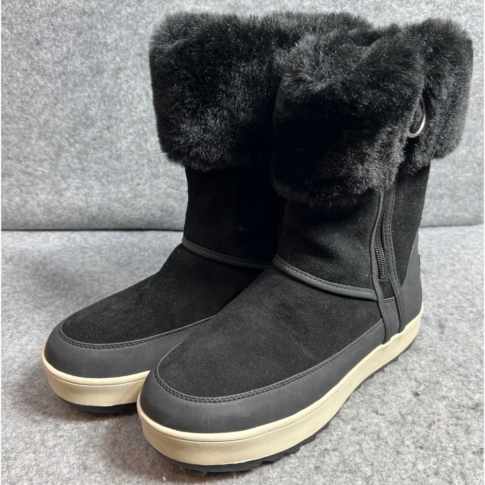 Koolaburra by UGG Womens Black Suede Faux Fur Winter Boots Snow Boots Size 6
